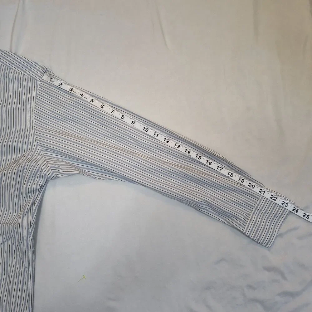 Polo By Ralph Lauren‎ Curham Pinstripe Button Down Long Sleeve Size 15 32/33